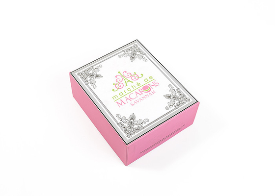 Custom Macaron Gift Box Paper Recyclable Chocolate Packaging With Plastic Lid