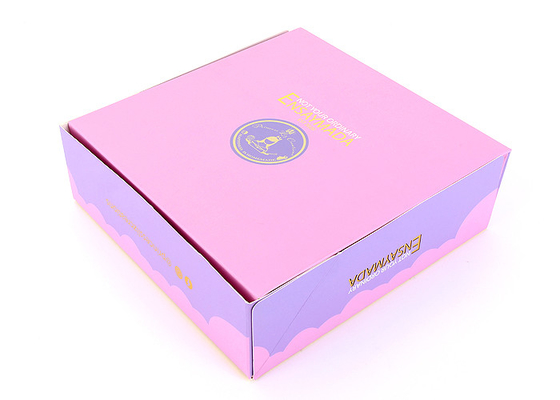 Pinkish Cake Cardboard Boxes Collapsible Paper Box With Window